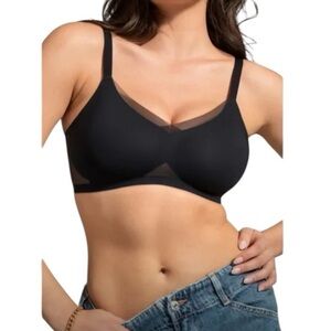 Honeylove Bra Crossover V-neck Black Womens XL